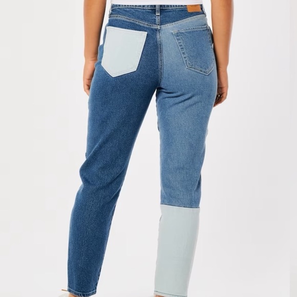NWOT Hollister High-Rise Patchwork Mom Jeans - Picture 3 of 9